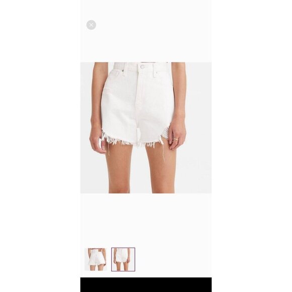 Levi's‎ High Waisted Mom Shorts Relaxed Women’s W29 White MSRP $50 Pristine - Picture 4 of 10